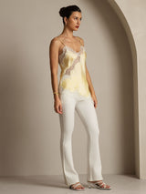 [Light Yellow] SilkSilky-UK Spaghetti Strap V Neck Camisole 009