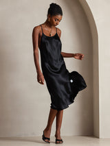 [Black] SilkSilky-UK Spaghetti Strap Dress 006