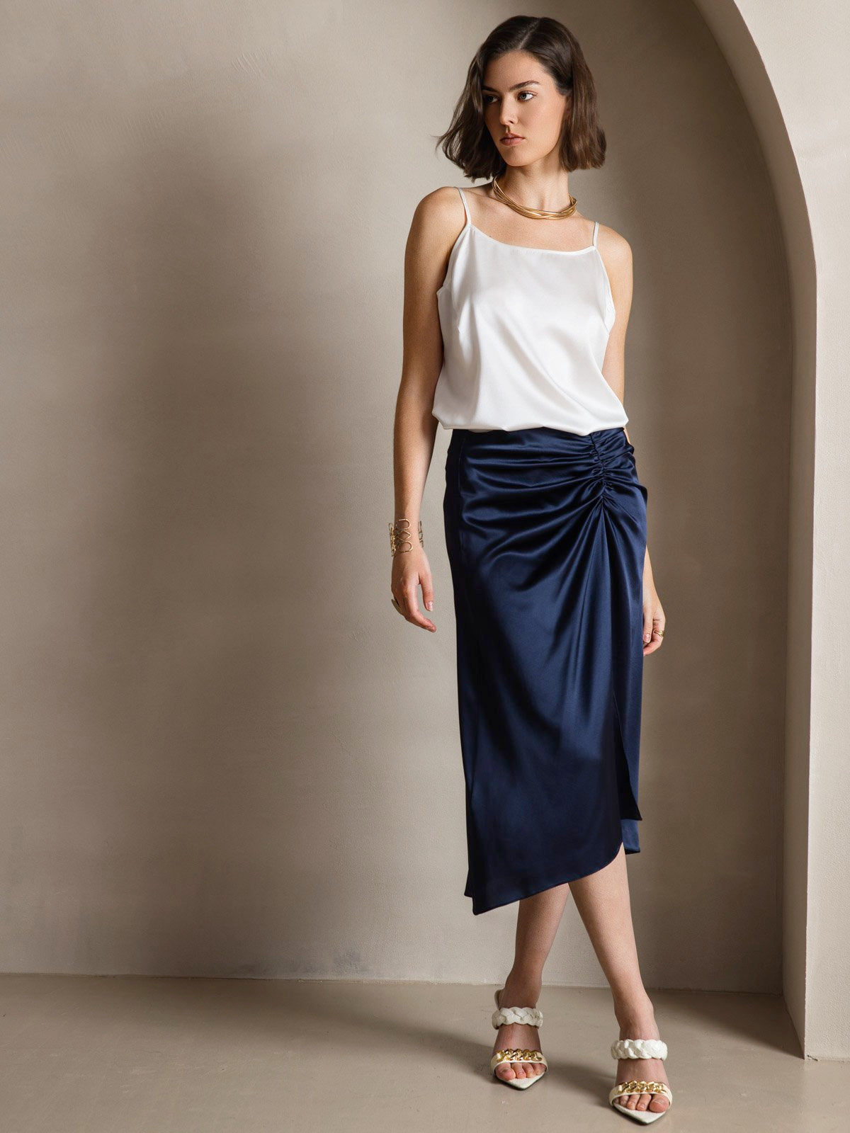 [White] SilkSilky-UK 19Momme Silk Camisoles 009