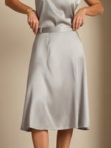 [Griffin Gray] SilkSilky-UK 19Momme Stretch Silk Charmeuse Skirt 004