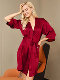 Pure Silk Belted Wrap Womens Night Dressing Gown
