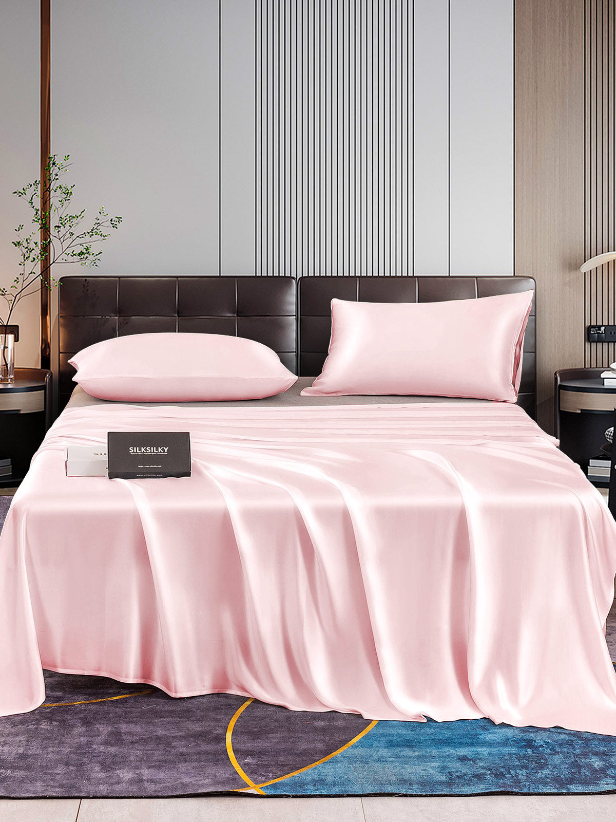 SilkSilky UK 22Momme Pure Silk Bedding Set Pink 001