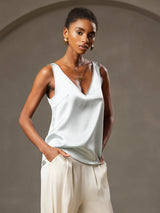 [Light Blue] SilkSilky-UK Sleeveless V Neck Camisole 005