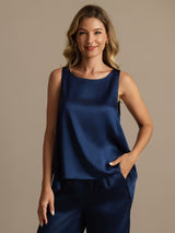 [Dark Blue] SilkSilky-UK Sleeveless Women's Pyjamas 004
