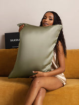 [Olive Green] SilkSilky-UK 22Momme Pure Silk Pillowcase 001