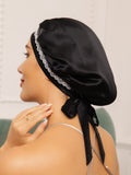 SilkSilky-UK Pure Silk Sleep Cap Black 003