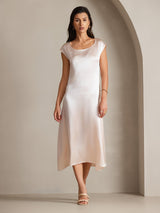 [Pink] SilkSilky-UK Cap Sleeve Dress 001