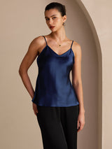 [Dark Blue] SilkSilky-UK Spaghetti Strap V Neck Camisole 001