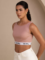 [Pink] SilkSilky-UK Sleeveless Crew Neck Camisole 005