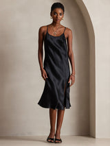 [Black] SilkSilky-UK Spaghetti Strap Dress 005