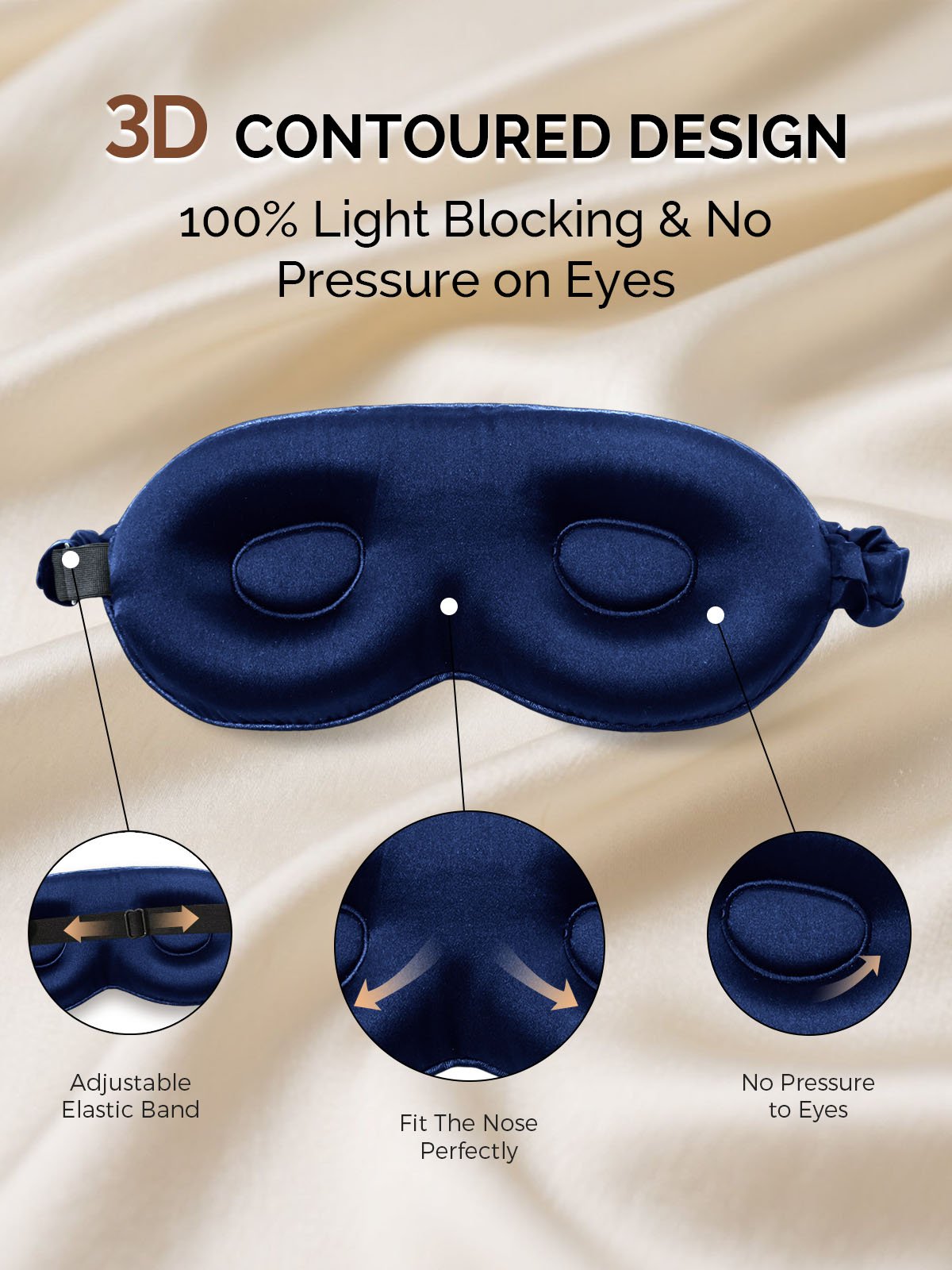 [Dark Blue] SilkSilky-UK 22Momme Pure Silk Eye Mask 004