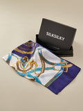 SilkSilky UK Pure Silk Scarf DarkBlue 001