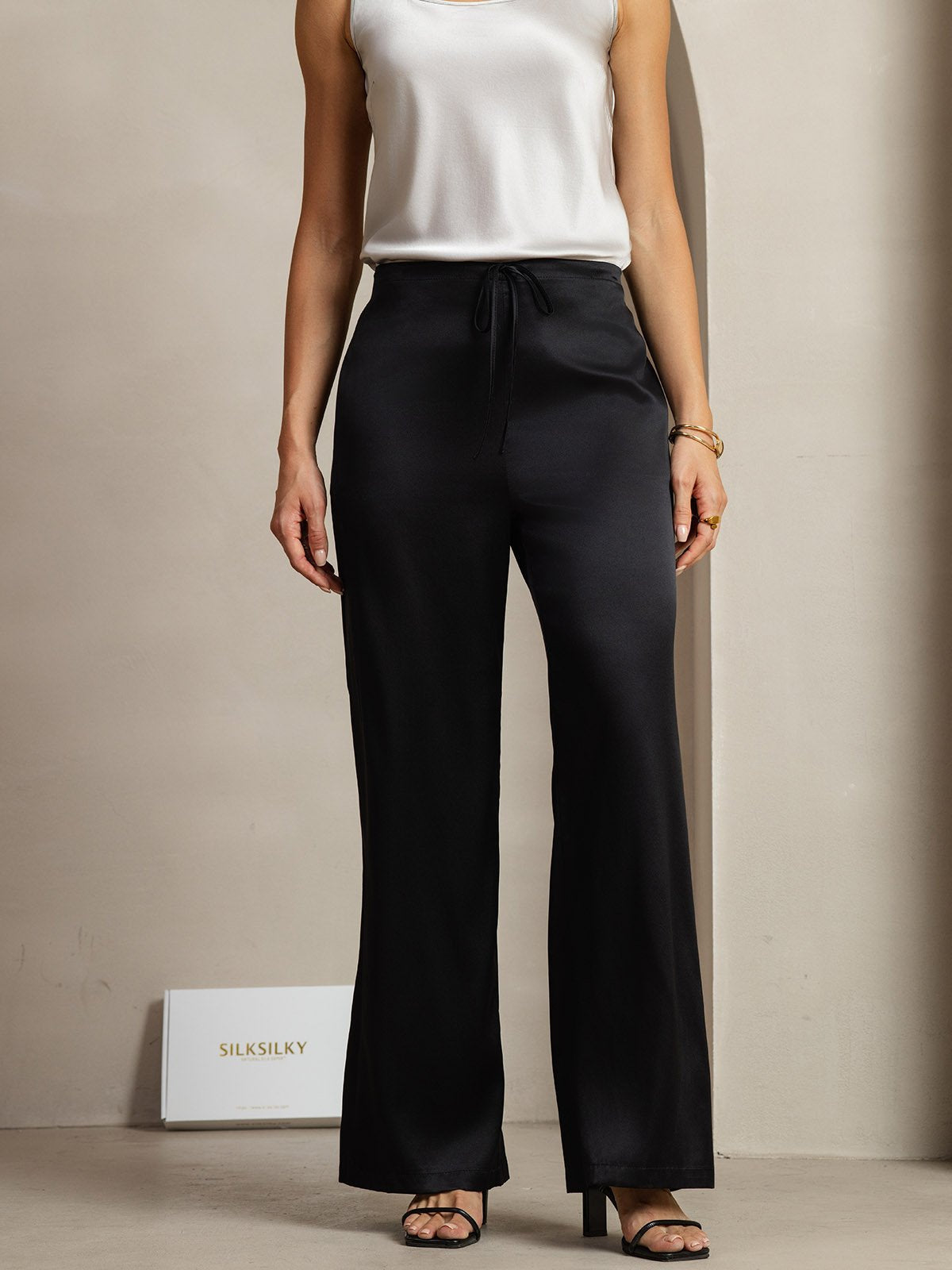 [Black] SilkSilky-UK 19Momme Silk Womens Pants 003