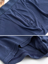 [Dark Blue] SilkSilky-UK 100% Silk Jersey Men's Underwear 007