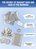 SilkSilky UK 19Momme Pure Silk Pillowcase Set Silver 002