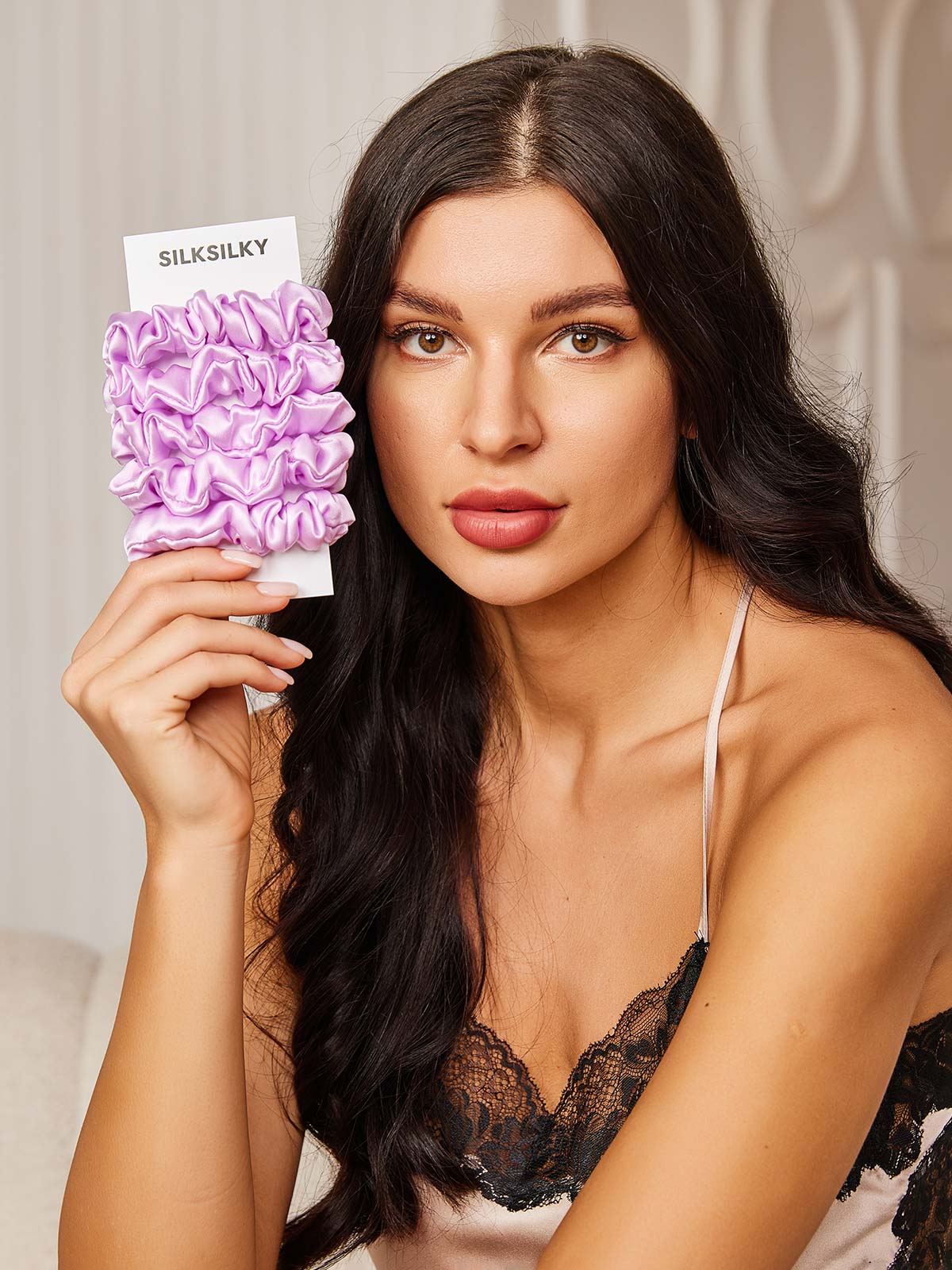 [Lavender] SilkSilky-UK 19Momme Pure Silk Scrunchie 001