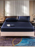 SilkSilky UK 22Momme Pure Silk Bedding Set DarkBlue 001