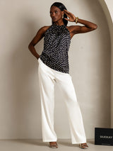 [Polka Dot] SilkSilky-UK 19Momme Silk Womens T-Shirt 006,