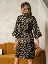 [Leopard] SilkSilky-UK Pure Silk Womens Robe 002,
