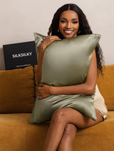 [Olive Green] SilkSilky-UK 22Momme Pure Silk Pillowcase 002