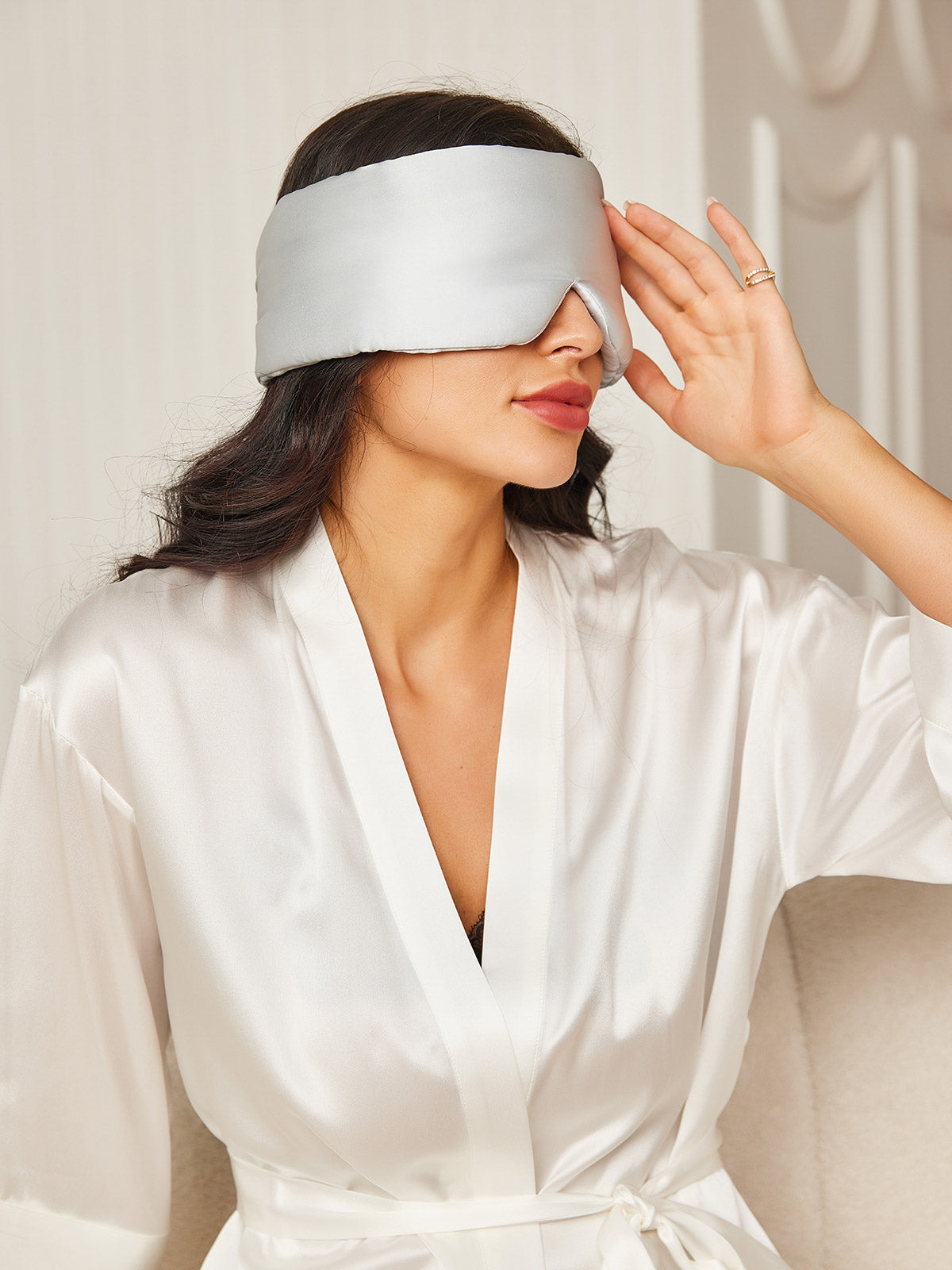 [Silver] SilkSilky-UK 19Momme Pure Silk Eye Mask 003