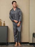 Luxurious Silk Men‘s Printed Pyjama Set