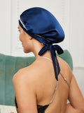 SilkSilky UK Pure Silk Sleep Cap DarkBlue 002