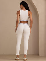 [White] SilkSilky-UK Sleeveless Crew Neck Women's Outfit Sets 002