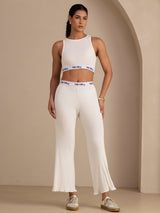 [White] SilkSilky-UK Sleeveless Crew Neck Women's Outfit Sets 005