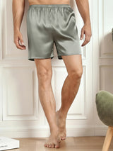 [Grayish Green] SilkSilky-UK Men's Sleep Shorts 003