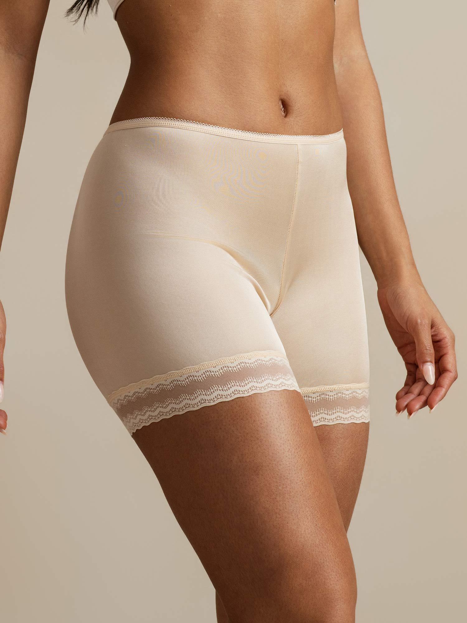 [Beige] SilkSilky-UK Pure Silk Panty 005,