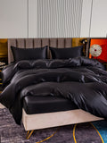 SilkSilky UK 22Momme Pure Silk Bedding Set Black 003