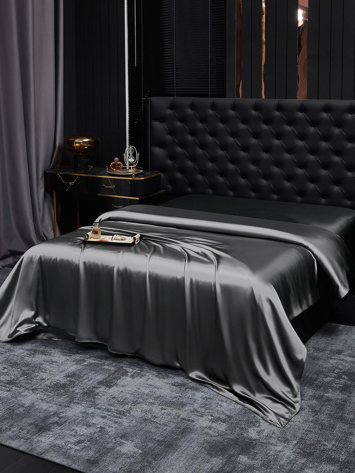[Dark Gray] SilkSilky-UK 19Momme Pure Silk Duvet Cover 001