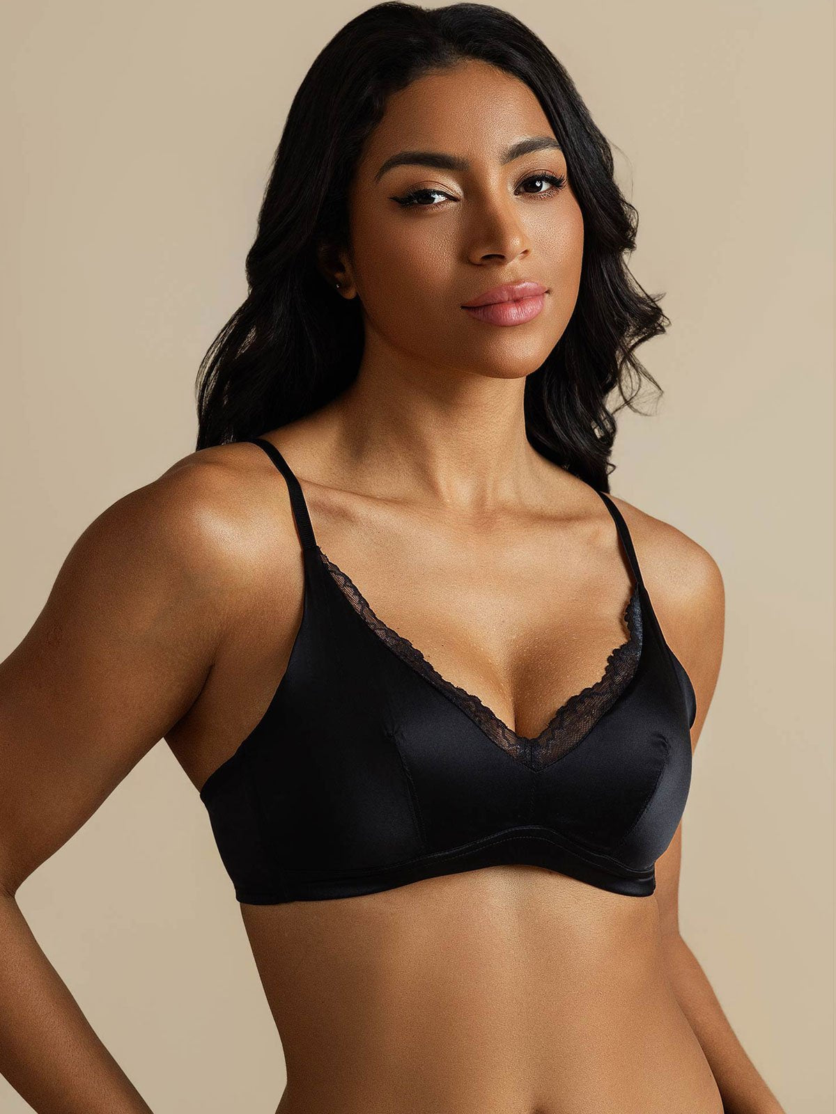 [Black] SilkSilky-UK Pure Silk Bra 008