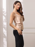 SilkSilky UK Pure Silk Sleeveless Cowl Neck Camisole Champagne 005