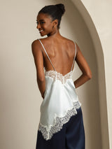 [Light Blue] SilkSilky-UK Spaghetti Strap V Neck Camisole 002