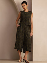[Pine Vintage] SilkSilky-UK Sleeveless Crew Neck Women's Outfit Sets 006