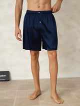 [Dark Blue] SilkSilky-UK Men's Sleep Shorts 001
