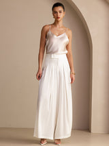 [Beige] SilkSilky-UK Spaghetti Strap V Neck Camisole 006