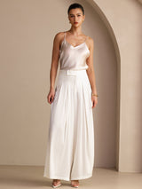 [Beige] SilkSilky-UK Spaghetti Strap V Neck Camisole 006