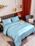 SilkSilky UK 19Momme Pure Silk Bedding Set LightBlue 001