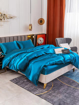 [Teal] SilkSilky-UK 19Momme Pure Silk Bedding Set 001