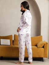 [Lilac Bloom] SilkSilky-UK Pure Silk Notch Collar Women's Pyjamas 002,
