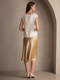 SilkSilky-UK 19Momme Pure Silk Skirt Champagne 004