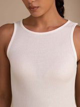 [White] SilkSilky-UK Sleeveless Round Neck Camisole 006