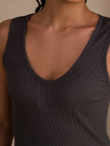 [Gray] SilkSilky-UK Sleeveless Deep V Neck Camisole 005