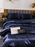 SilkSilky UK 19Momme Pure Silk Bedding Set DarkBlue 004