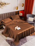 SilkSilky UK 19Momme Pure Silk Bedding Set Coffee 001