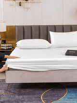 [White] SilkSilky-UK 19Momme Bed Linen Set 006