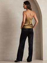 [Coffee] SilkSilky-UK Spaghetti Strap V Neck Camisole 005